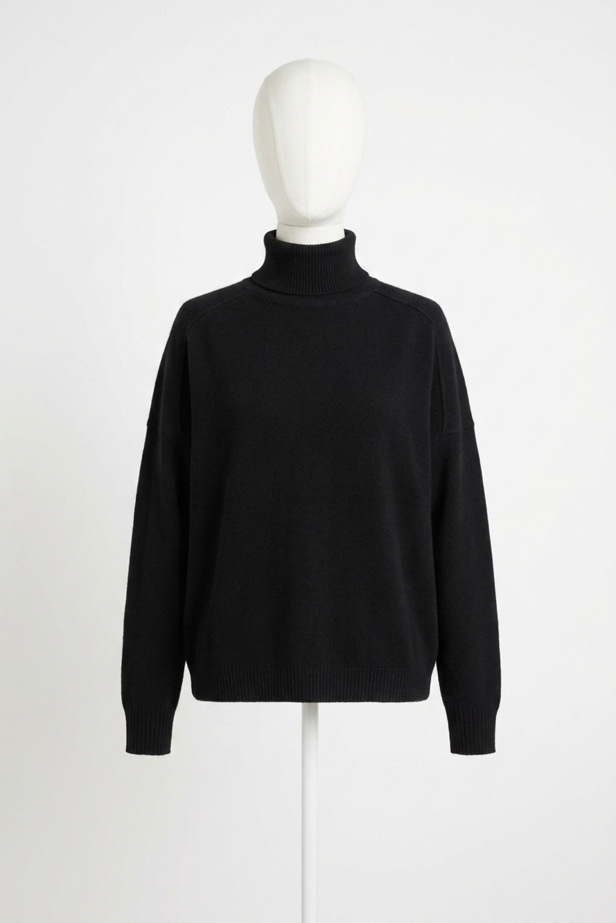 NEW CLOSED rolli turtleneck merino wool sweater in black